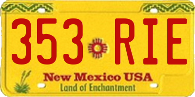 NM license plate 353RIE