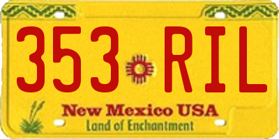 NM license plate 353RIL