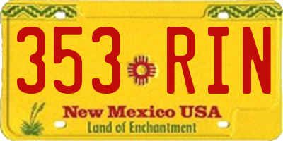 NM license plate 353RIN