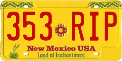 NM license plate 353RIP