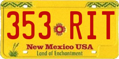 NM license plate 353RIT