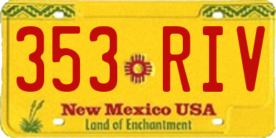 NM license plate 353RIV
