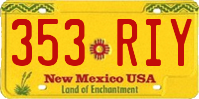 NM license plate 353RIY