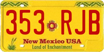 NM license plate 353RJB