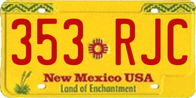 NM license plate 353RJC