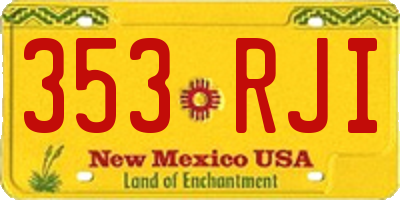 NM license plate 353RJI