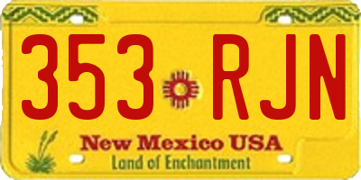 NM license plate 353RJN