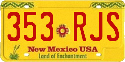NM license plate 353RJS
