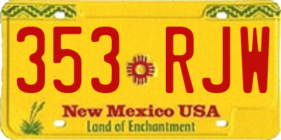 NM license plate 353RJW