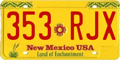 NM license plate 353RJX