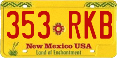 NM license plate 353RKB