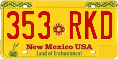 NM license plate 353RKD