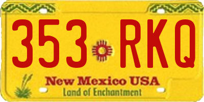 NM license plate 353RKQ