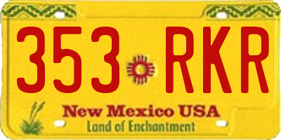 NM license plate 353RKR