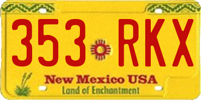 NM license plate 353RKX