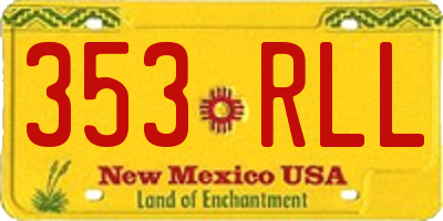 NM license plate 353RLL
