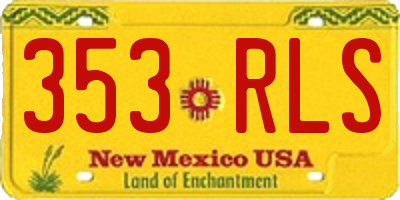 NM license plate 353RLS