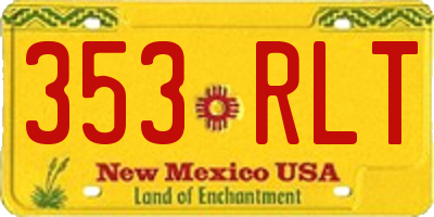 NM license plate 353RLT