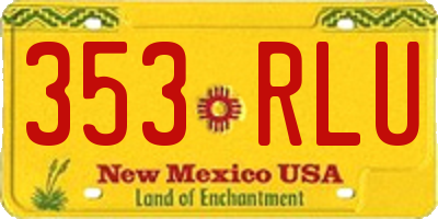 NM license plate 353RLU