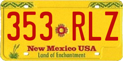 NM license plate 353RLZ