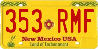 NM license plate 353RMF