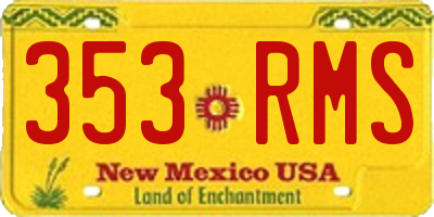 NM license plate 353RMS
