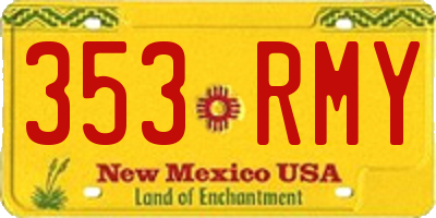 NM license plate 353RMY