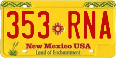 NM license plate 353RNA