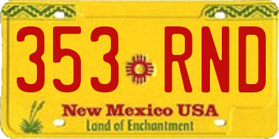 NM license plate 353RND