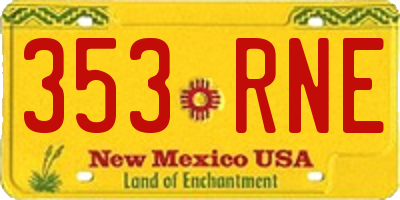 NM license plate 353RNE