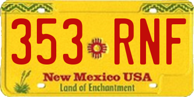 NM license plate 353RNF