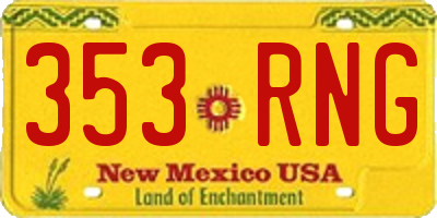 NM license plate 353RNG