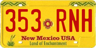 NM license plate 353RNH