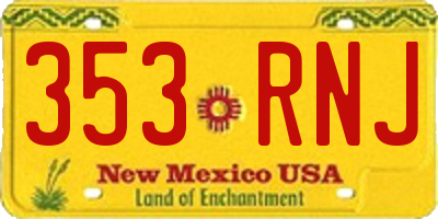 NM license plate 353RNJ