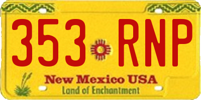 NM license plate 353RNP