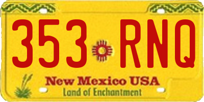 NM license plate 353RNQ