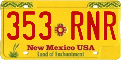 NM license plate 353RNR