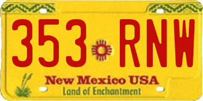 NM license plate 353RNW