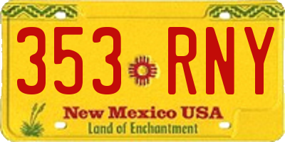 NM license plate 353RNY