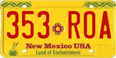 NM license plate 353ROA