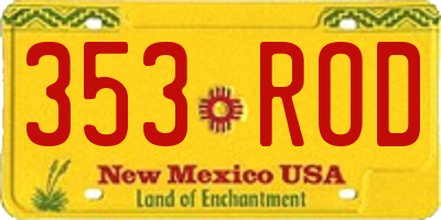 NM license plate 353ROD