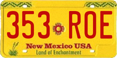 NM license plate 353ROE