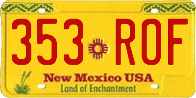 NM license plate 353ROF