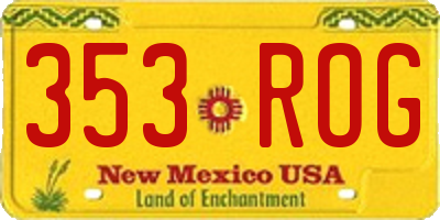 NM license plate 353ROG