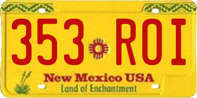 NM license plate 353ROI