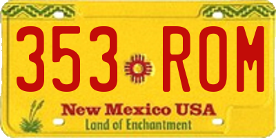 NM license plate 353ROM