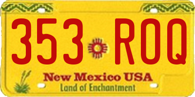 NM license plate 353ROQ