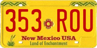 NM license plate 353ROU