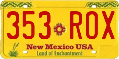 NM license plate 353ROX
