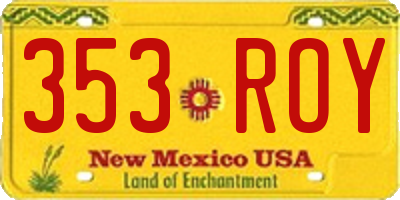 NM license plate 353ROY
